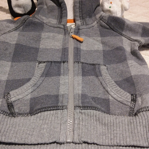 🦋2/$25 H&M plaid hoodie with sherpa lined hood - Picture 2 of 8